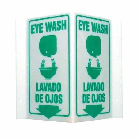 Brady Eye Wash/Lavado De Ojos, 11 in x 12 in, Rectangle, Acrylic, V3EW03A V3EW03A